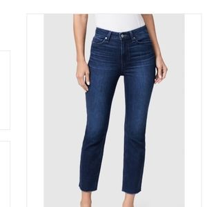 Paige Cindy Crop Raw Hem  Dark Wash Jeans 29